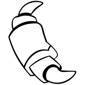 Dessert croissant black and white clipart