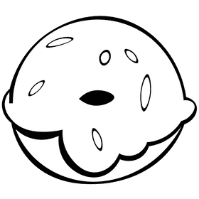 Dessert donut black and white clipart