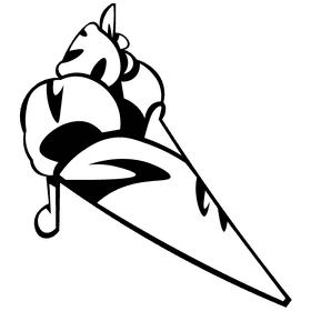 Dessert ice cream black and white clipart