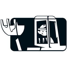 Digger driver black and white clipart