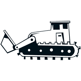 Digger heavy black and white clipart