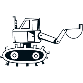 Digger heavy high black and white clipart