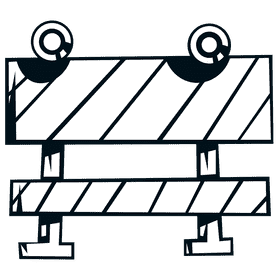 Digger stop sign black and white clipart