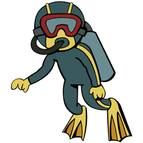 Diver full costume clipart