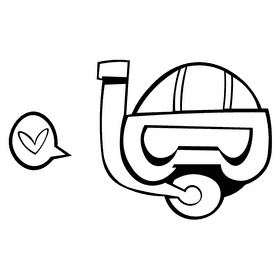Diver head black and white clipart