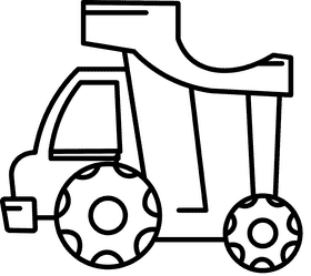 Dump truck pale black and white clipart
