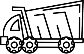 Dump truck red black and white clipart