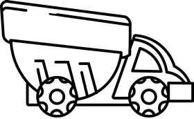 Dump truck round black and white clipart
