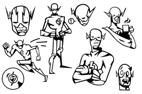 Flash black and white vector