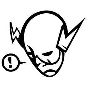 Flash alarmed black and white clipart