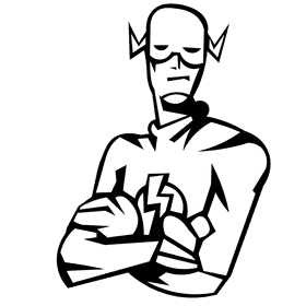 Flash arms crossed black and white clipart