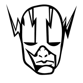 Flash head black and white clipart