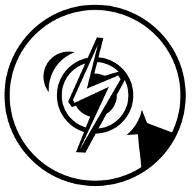 Flash shield black and white clipart