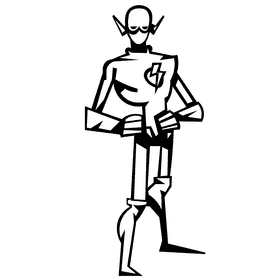 Flash standing black and white clipart