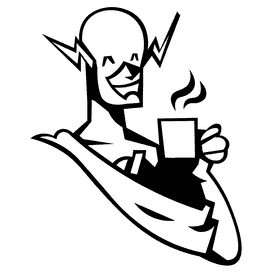 Flash tea black and white clipart