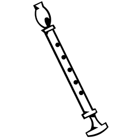 Flute clarnet black and white clipart