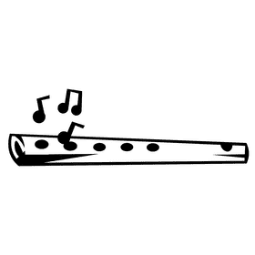 Flute music black and white clipart