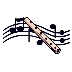 Flute notes clipart