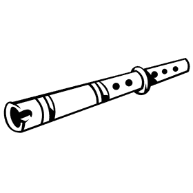Flute striped black and white clipart