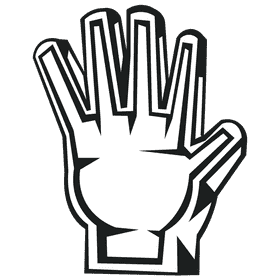 Foam finger five black and white clipart