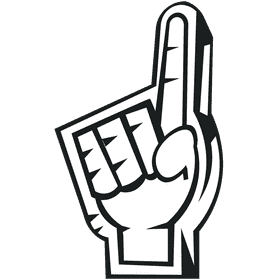 Foam finger one black and white clipart