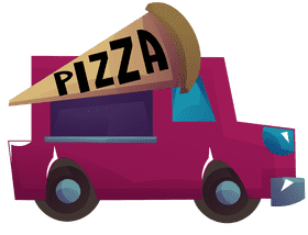 Food truck pizza clipart