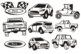 Ford black and white vector