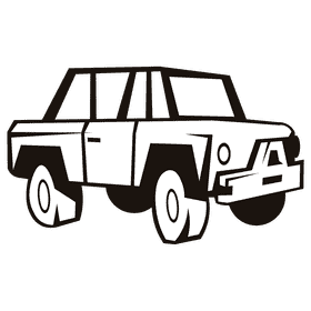Ford all terrain blue black and white clipart
