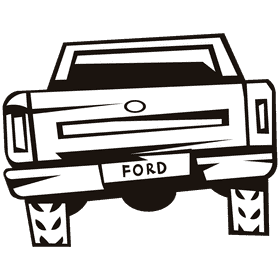Ford back black and white clipart