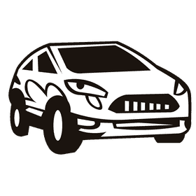Ford decorated black and white clipart
