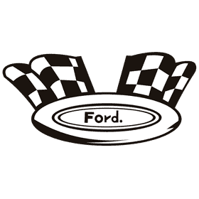 Ford flags black and white clipart