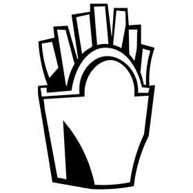 Fries box black and white clipart