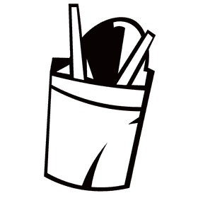 Fries empty black and white clipart