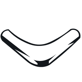 Frisbee boomerang black and white clipart