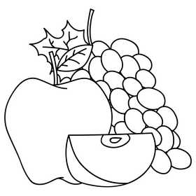 Thanksgiving fruits drawing black and white clipart