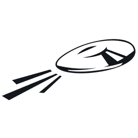 Frisbee flying black and white clipart