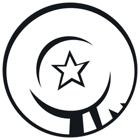 Frisbee star black and white clipart