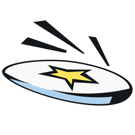 Frisbee star flying clipart