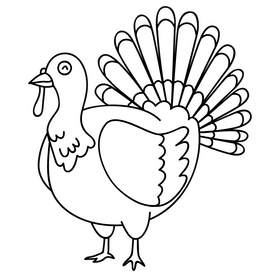 Turkey black and white clipart