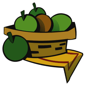 Fruit basket apple clipart