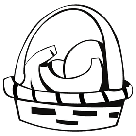 Fruit basket banana black and white clipart