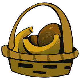 Fruit basket banana clipart