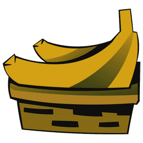 Fruit basket banana clipart