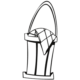 Fruit basket basket black and white clipart