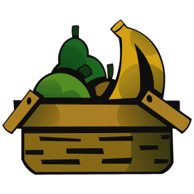 Fruit basket fruit clipart