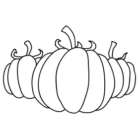 Thanksgiving pumpkins drawing black and white clipart