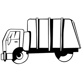 Garbage truck big black and white clipart