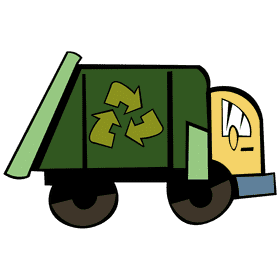 Garbage truck big wheels clipart