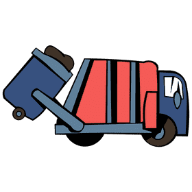 Garbage truck loading clipart