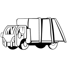 Garbage truck new black and white clipart